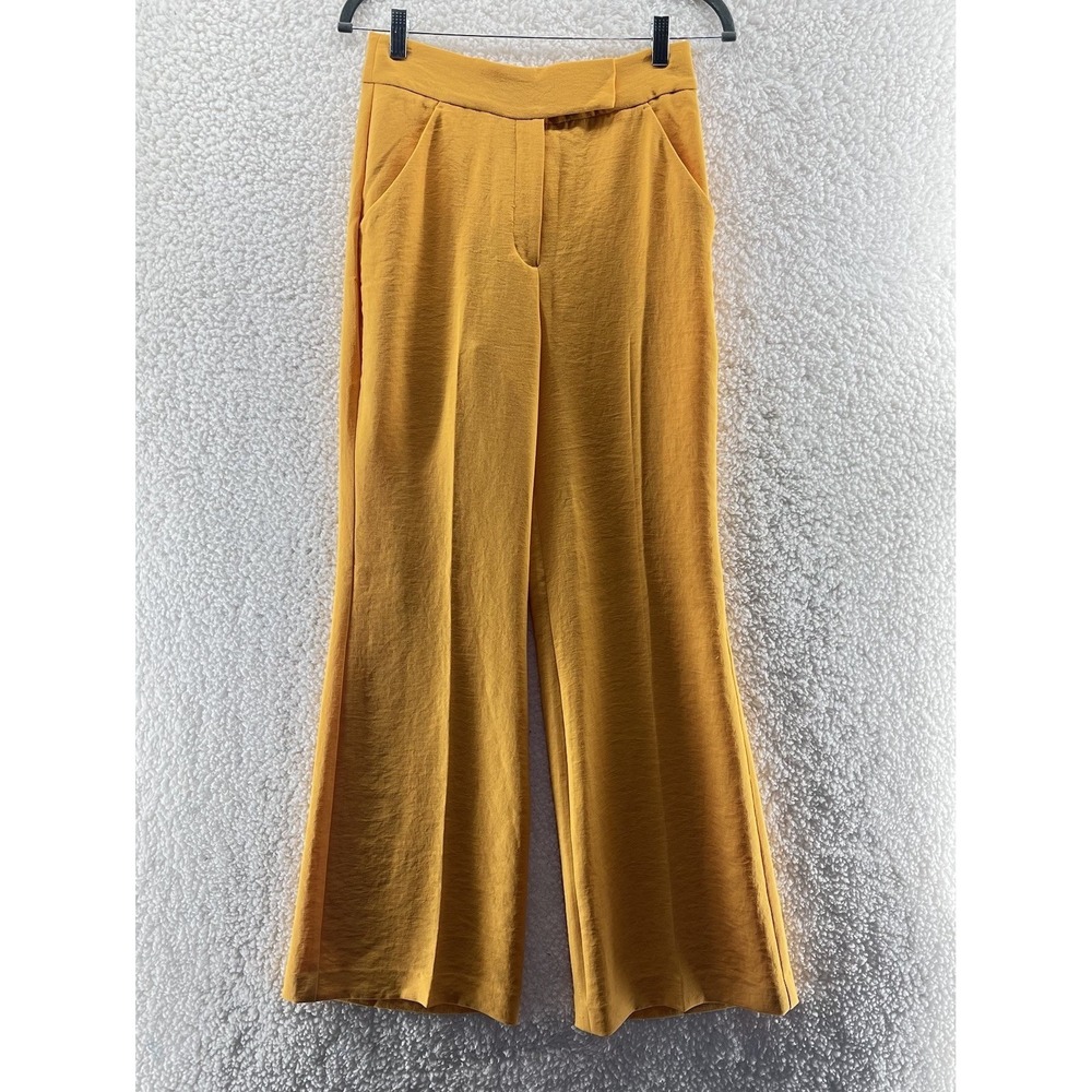 Express‎ Women's Flare Trouser Women's Size 4R Super High Rise Yellow Career NWT